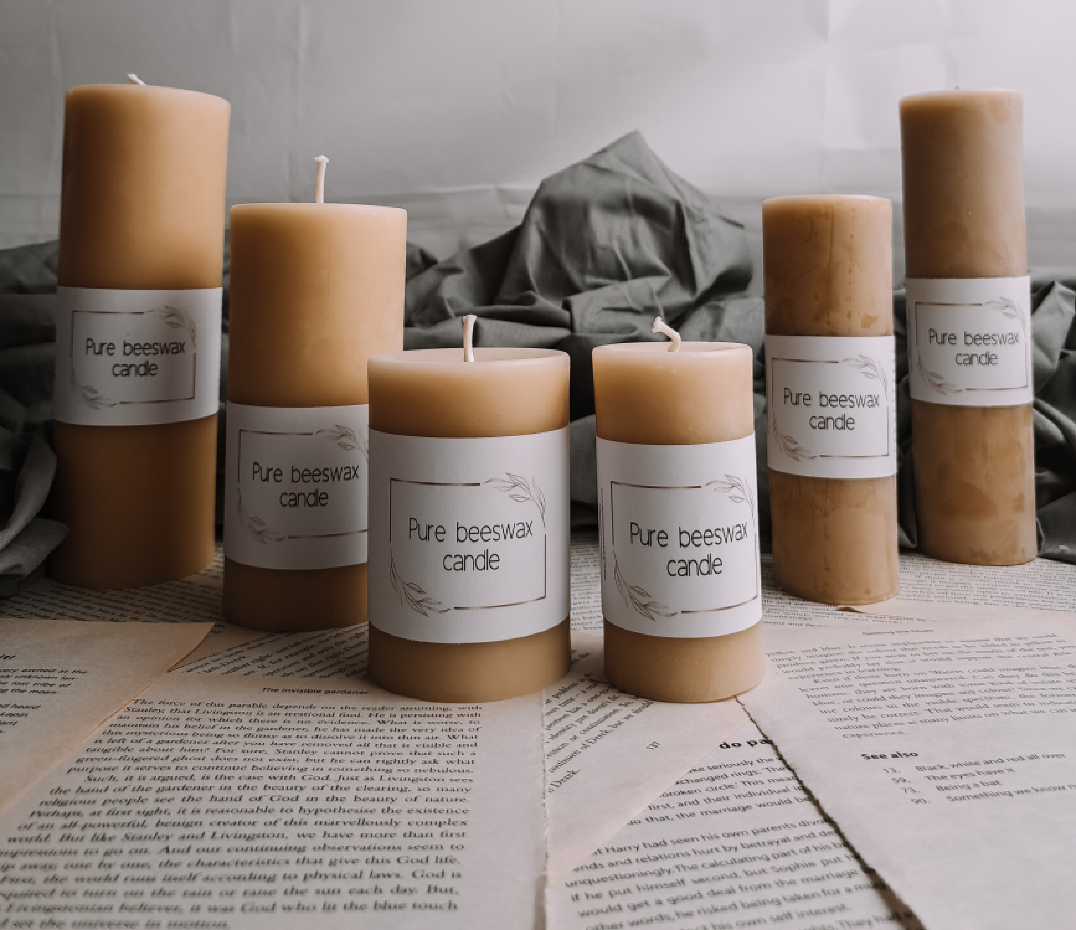 Pure Beeswax Pillar Candles Handmade in UK beeswaxcandle.co.uk