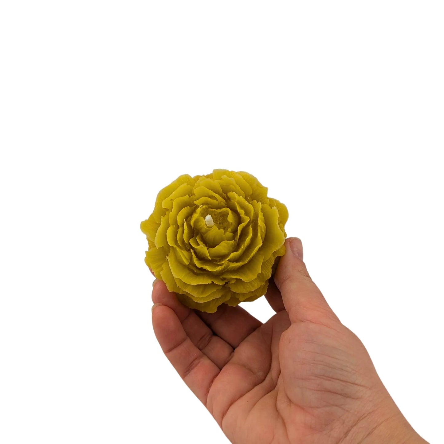Luxury Peony-Shaped Beeswax Candle – Non-Toxic, Clean-Burning