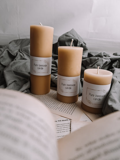 100% Pure Beeswax Pillar Candles: Luxury Hand-Poured Artisanal Candles Made in Britain beeswaxcandle.co.uk