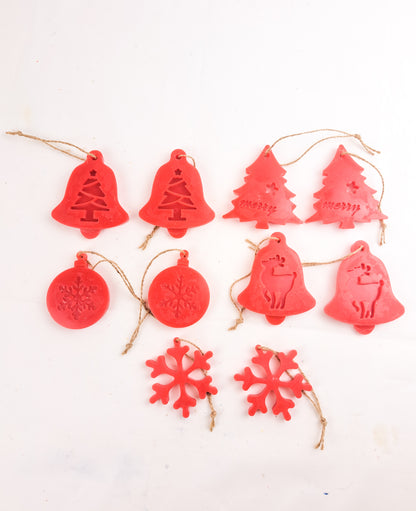 Beeswax Christmas Tree Ornaments, set of 10 or 15 decorations , unscented beeswaxcandle.co.uk