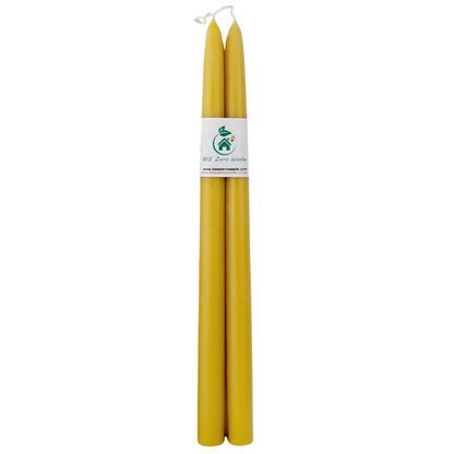 Eco-Friendly Beeswax Tapers with Organic Cotton Wick – Dripless & Smokeless