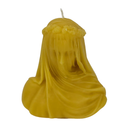 Pure Beeswax Veiled Lady Candle – A Tribute to Art & History, Sustainable & Beautiful