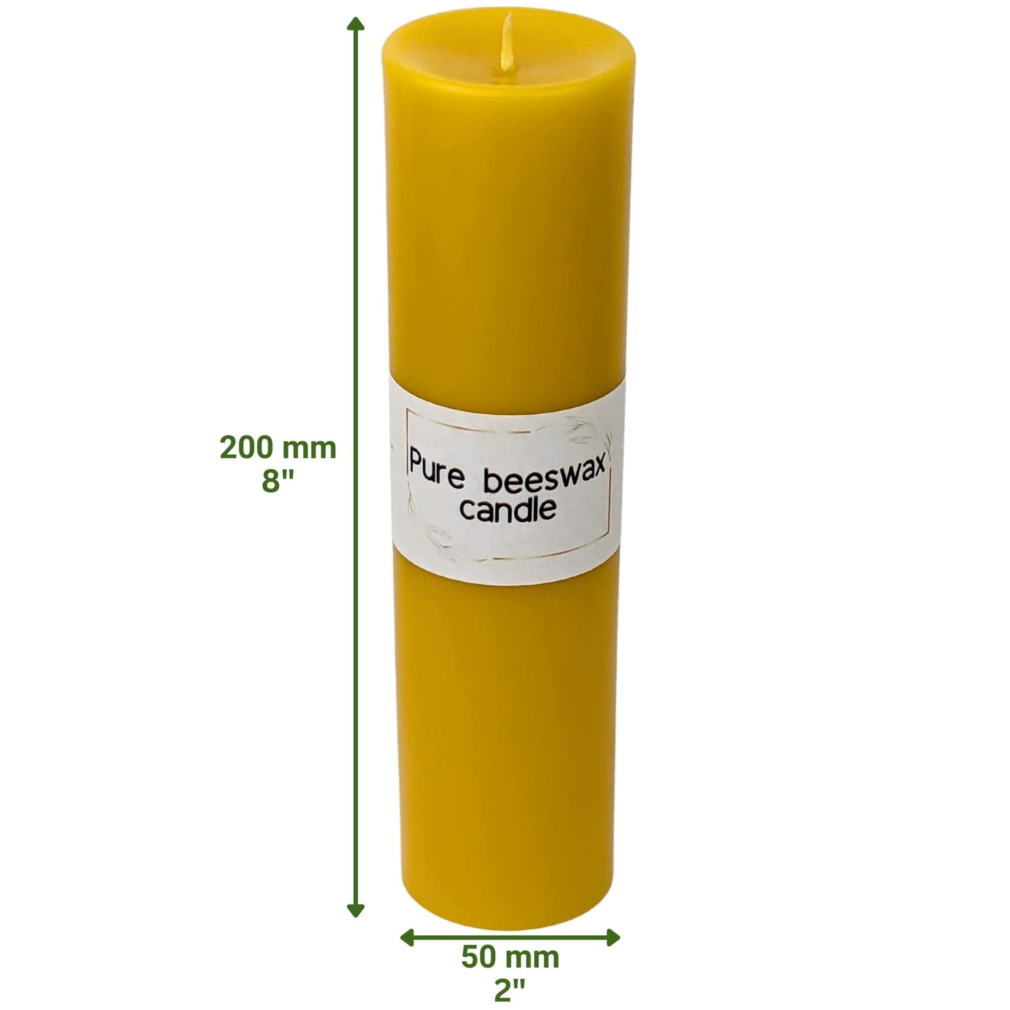 Natural Beeswax Pillar Candle – Long-Lasting Burn with Organic Cotton Wick