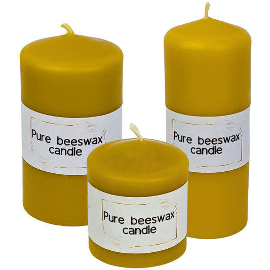 Handcrafted Beeswax Church Pillar Candle – 100% Pure & Long-Lasting