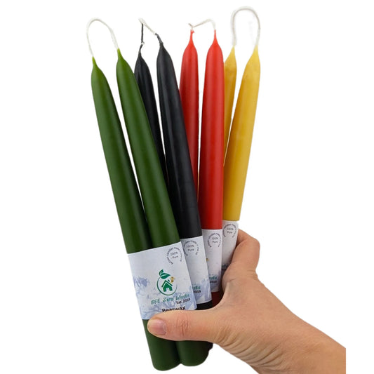 Hand-Dipped Beeswax Taper Candles – 100% Pure, Long-Lasting Burn