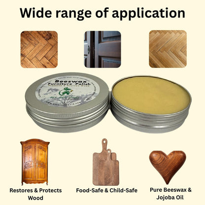 Natural Beeswax Furniture Polish - Food-Safe, Child-Safe & Eco-Friendly Wood Conditioner