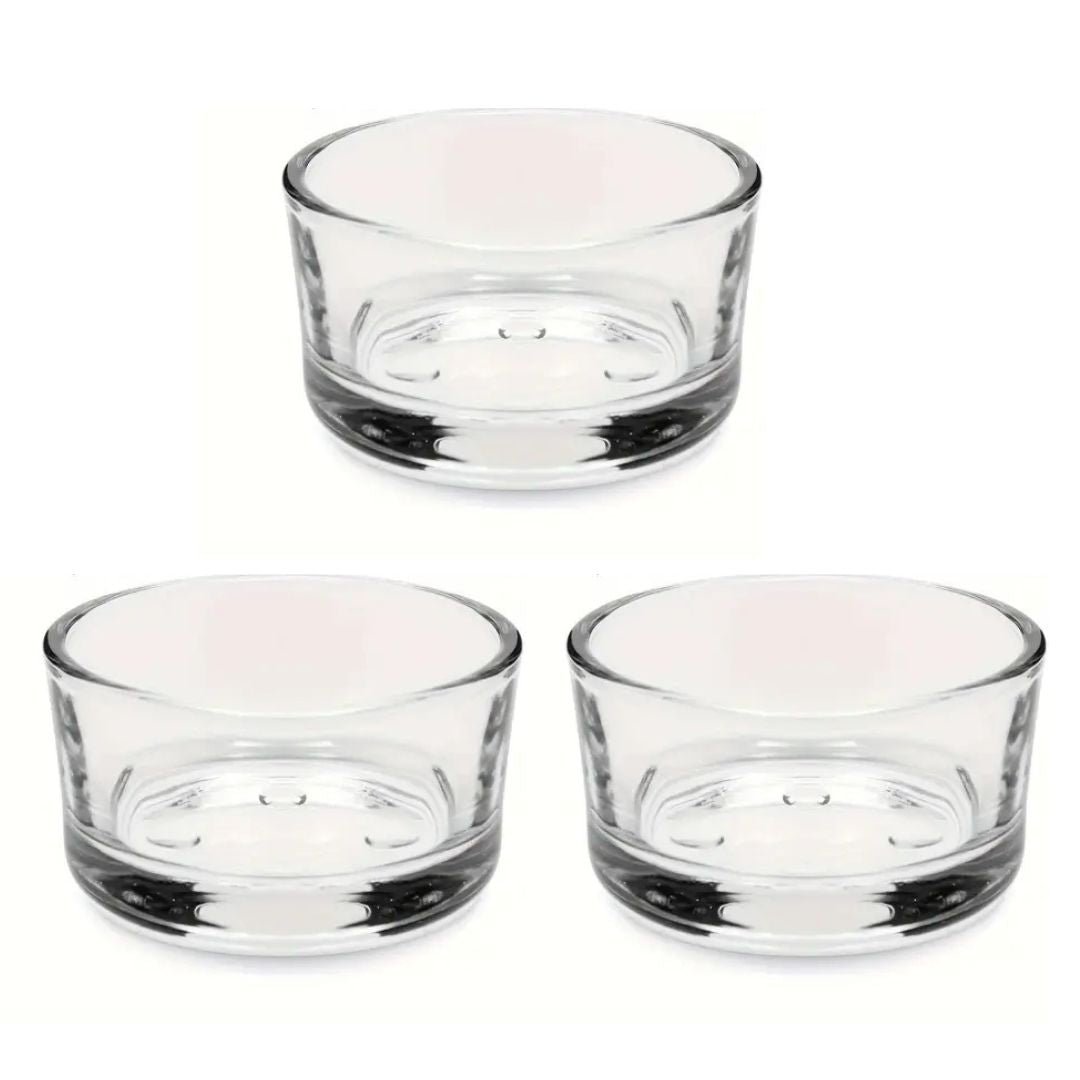 Clear glass tealight candle holder for table and home décor