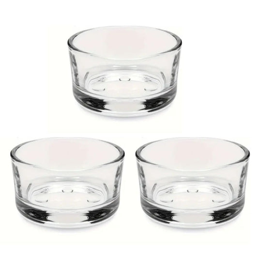 Clear glass tealight candle holder for table and home décor