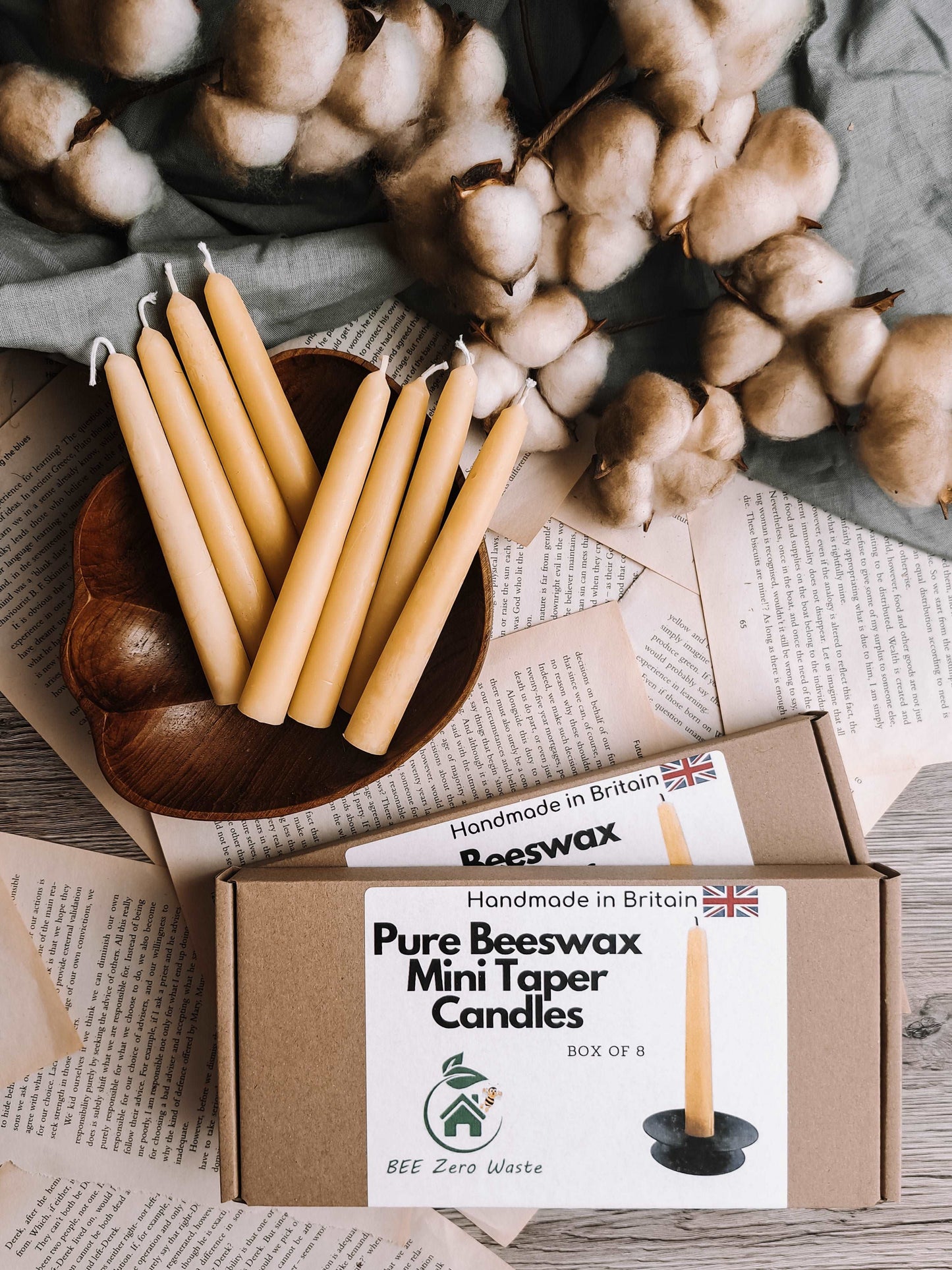 Natural Beeswax Mini Taper Candles – Ideal for Christmas, Rituals & Dinners