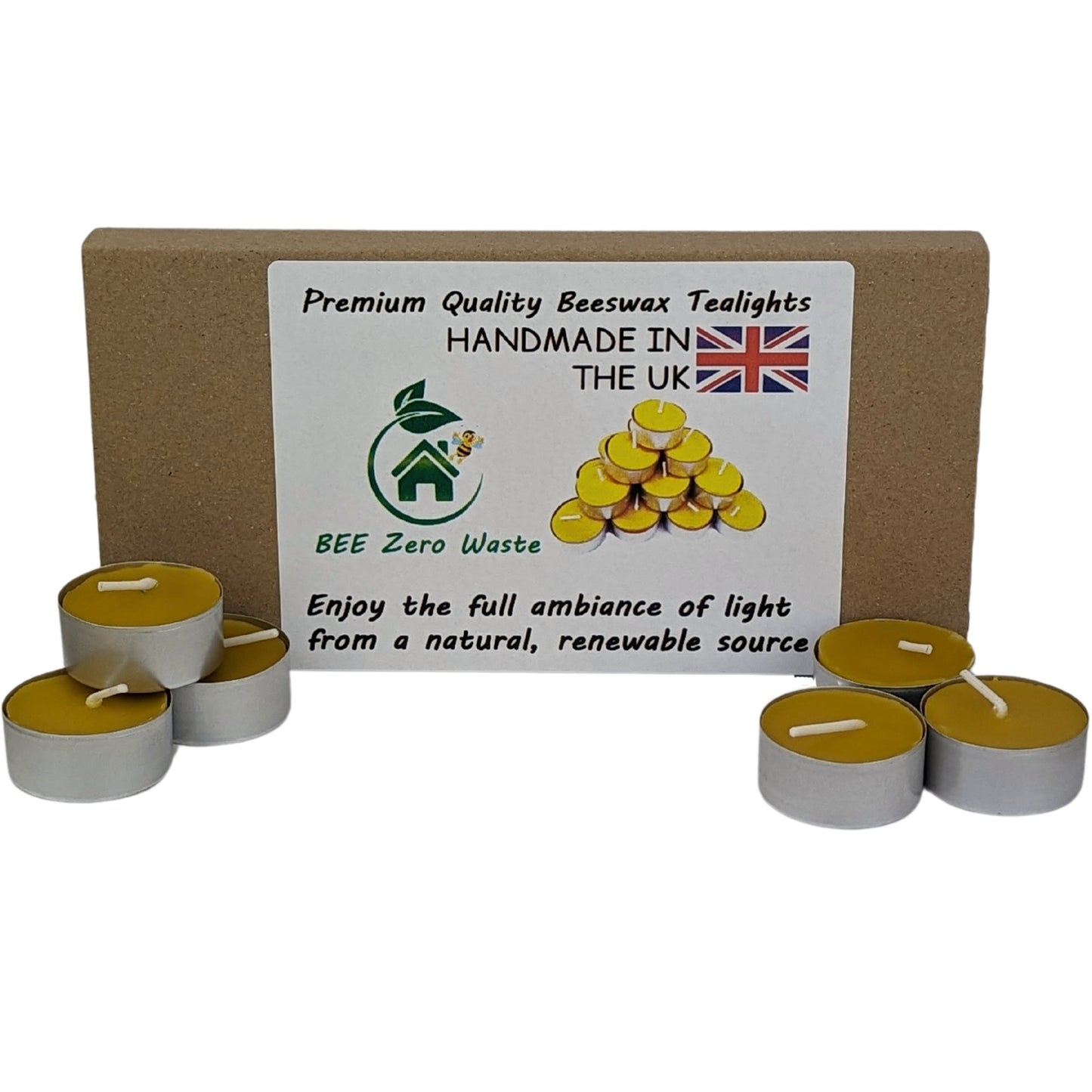 Handcrafted Beeswax Tealights – 100% Pure, Clean Burning & Long-Lasting