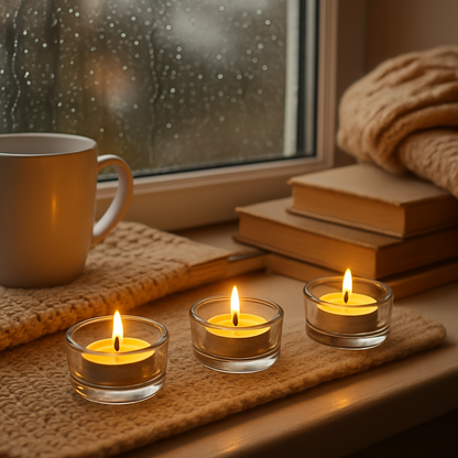 Durable small glass tealight holder for Christmas and events
