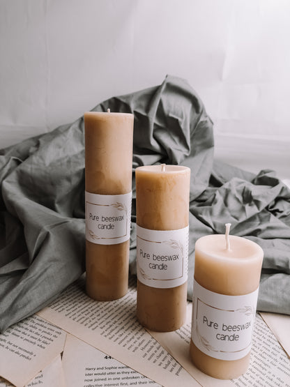 100% Pure Beeswax Pillar Candles: Luxury Hand-Poured Artisanal Candles Made in Britain beeswaxcandle.co.uk