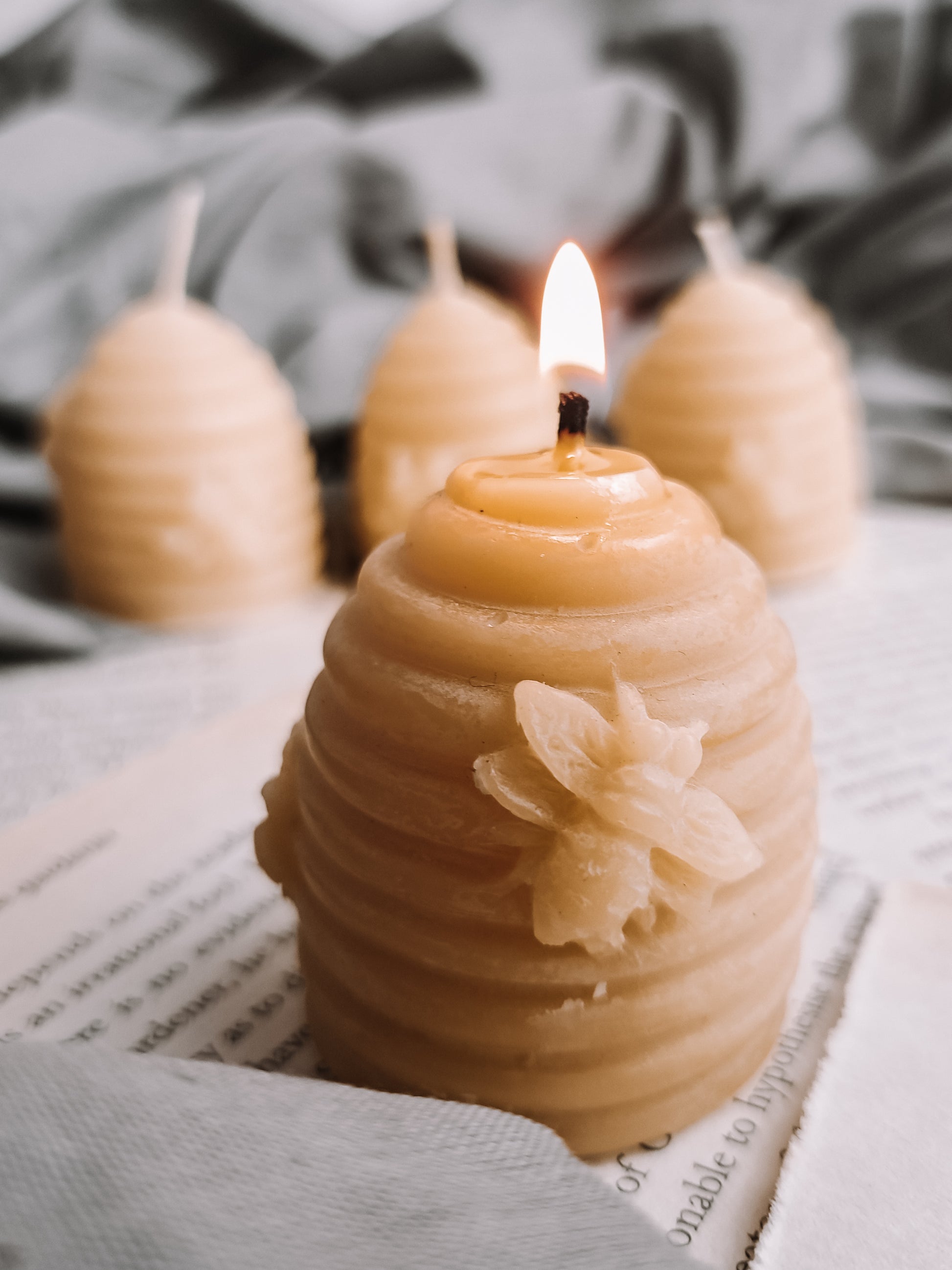 Honey Bee Beeswax Candles/decorative Candles/bee Hive Candles/bee