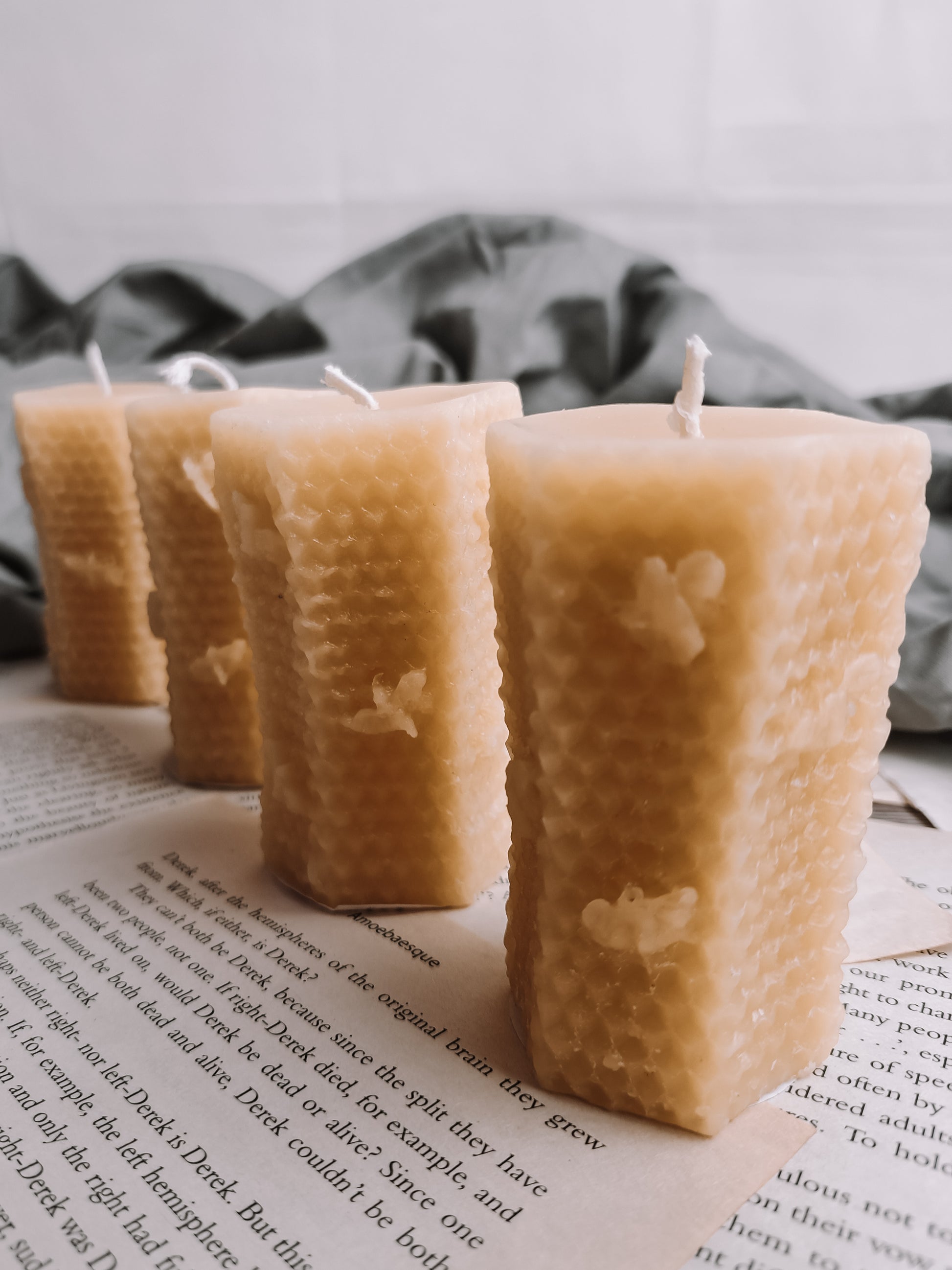 Pure Beeswax Hexagonal 3D candle, handmade in UK beeswaxcandle.co.uk