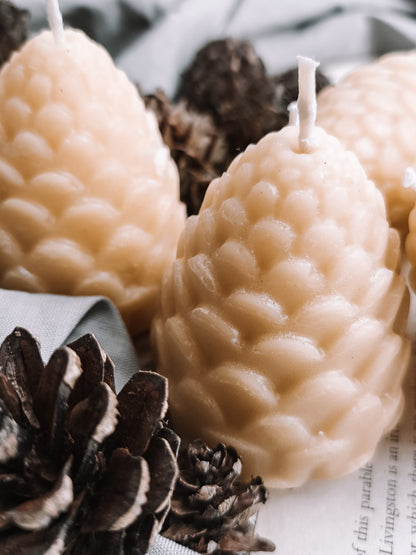 Pure Beeswax Pinecone candle, 3d pine cone candle beeswaxcandle.co.uk