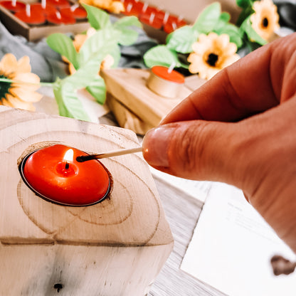 Red Beeswax Tealights, pack of 15 - Handmade in UK - beeswaxcandle.co.uk